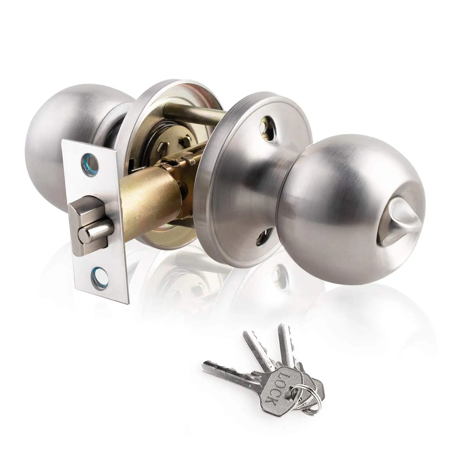 Cabinet Knob Round - Keyed Entry Door Knob with Lock