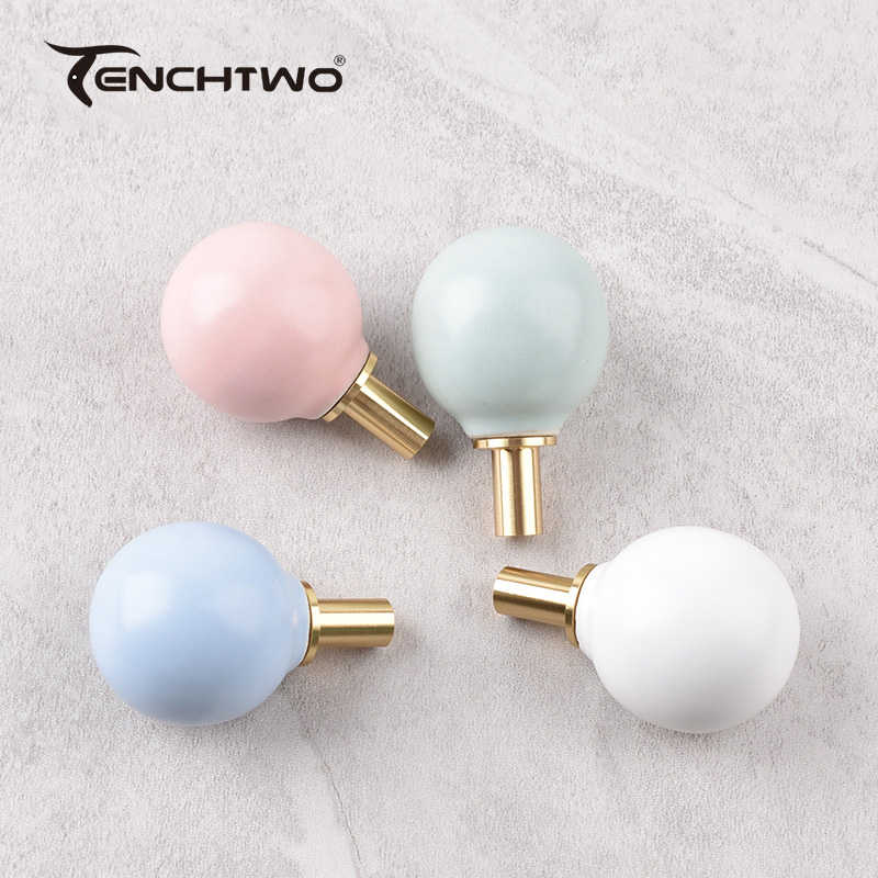 Round Ceramic Hook Clothes Han - Cabinet Knob Round 评论和价格