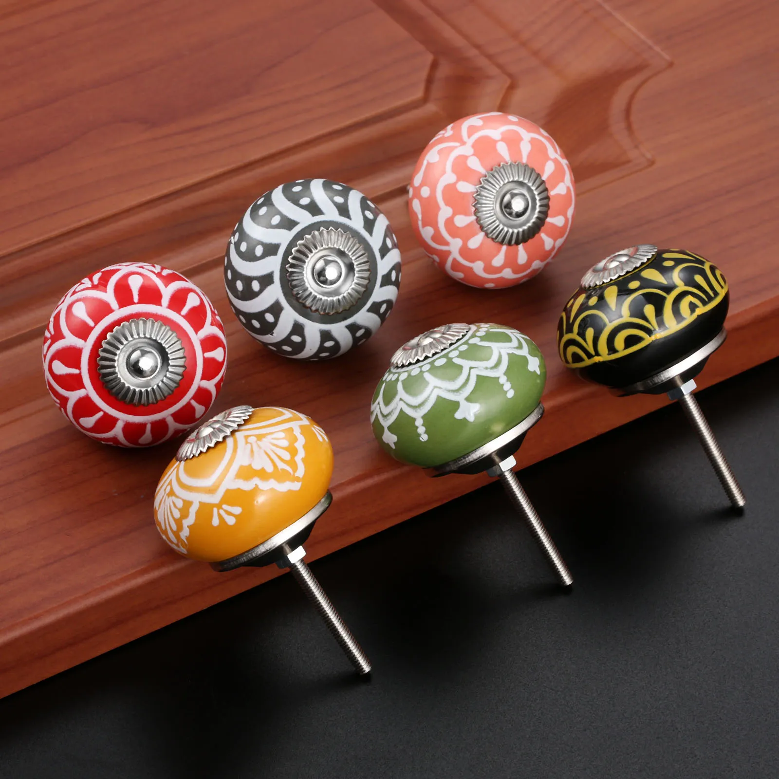 40mm Vintage Floral Prints Cer - Cabinet Knob Round 评论和价格