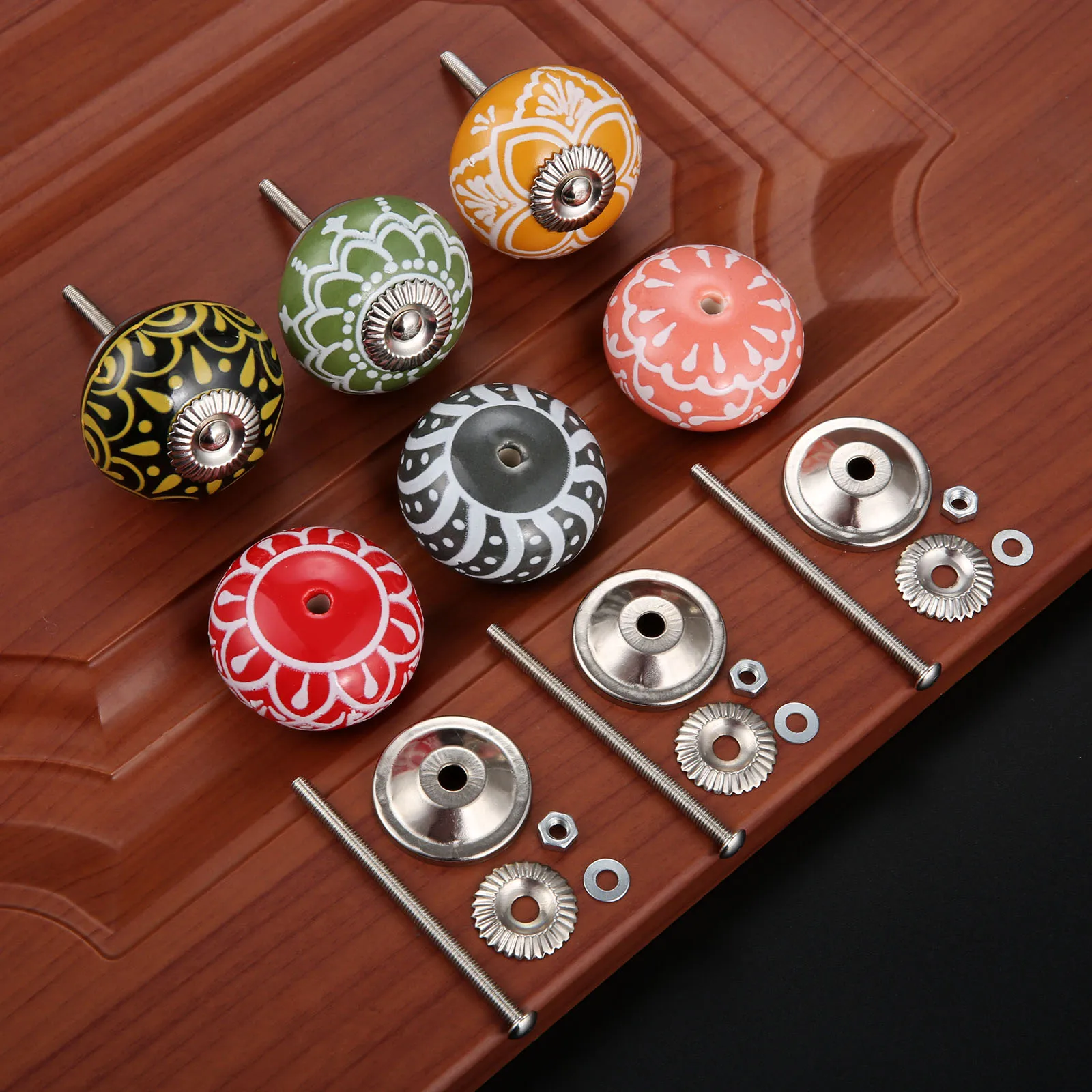 40mm Vintage Floral Prints Cer - Cabinet Knob Round 评论和价格